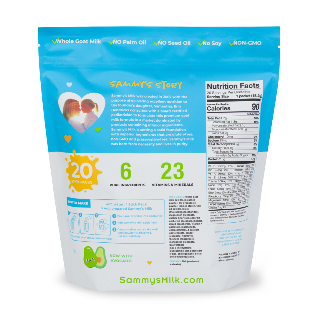 NEW! Sammy's Milk - 20 Stick Pack