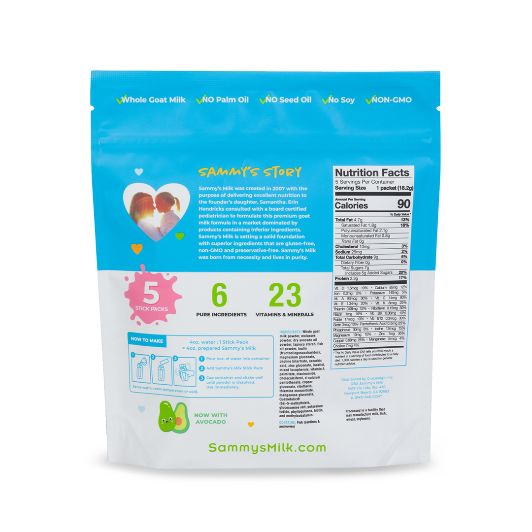 NEW! Sammy's Milk - 5 Stick Sample Pack